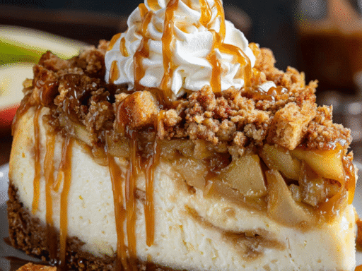 🍏 Apple Crisp Cheesecake – A Creamy, Crunchy Fall Dessert Dream!