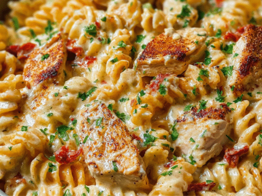 🍗 Cajun Cream Cheese Chicken Pasta Bake – Spicy, Creamy & Irresistible!