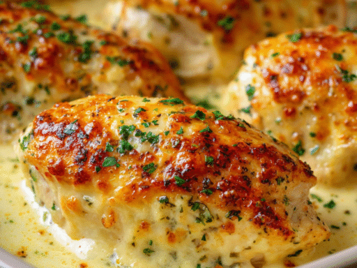 🍗 Creamy Baked Asiago Chicken – Rich, Golden & Incredibly Comforting!