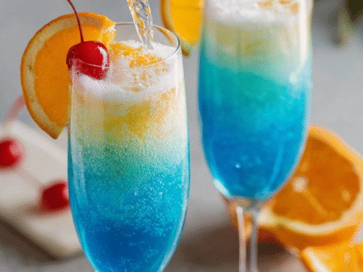💙 Blue Lagoon Mimosa – Sparkling Tropical Elegance in a Glass