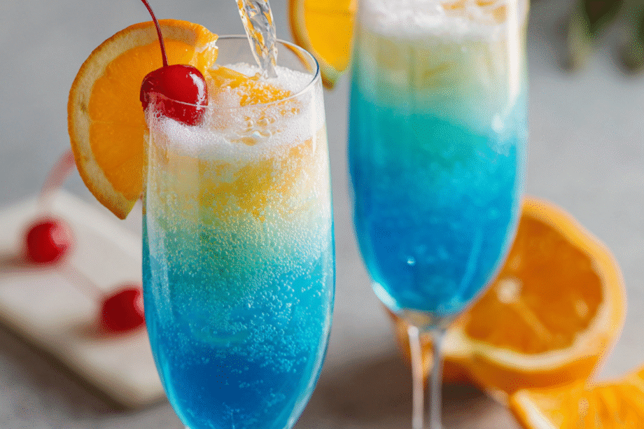 💙 Blue Lagoon Mimosa – Sparkling Tropical Elegance in a Glass