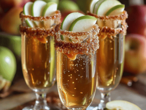 🍏 Caramel Apple Mimosas – Sweet Fall Sparkle in Every Sip