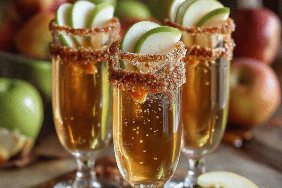 🍏 Caramel Apple Mimosas – Sweet Fall Sparkle in Every Sip