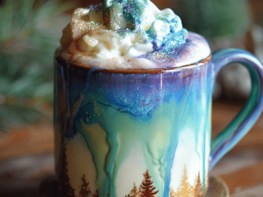 ❄️ Christmas Eve Aurora Cocoa – A Magical Winter Wonderland in a Mug