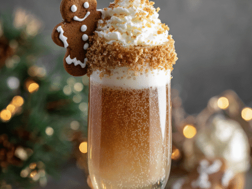 🥂 Frosted Gingerbread Champagne Bellini – 7-Star Holiday Bliss