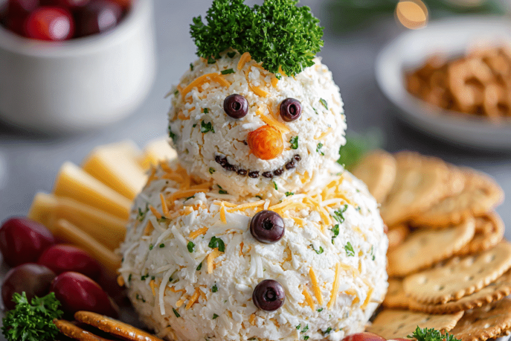 Your Guests Will Melt for This Snowman Cheeseball