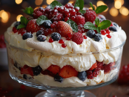 Christmas Pavlova Trifle for the Holidays