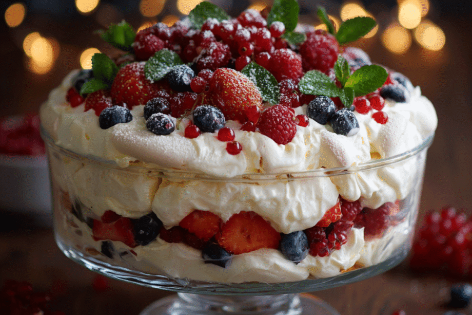 Christmas Pavlova Trifle for the Holidays
