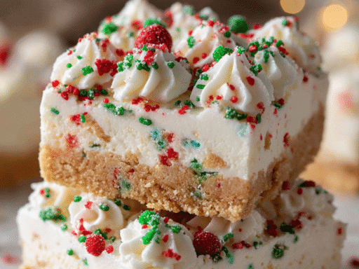 ⭐ Viral Christmas Sugar Cookie Cheesecake Bars