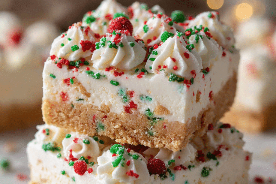 ⭐ Viral Christmas Sugar Cookie Cheesecake Bars