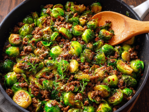 Ground Beef & Brussels Sprouts Skillet – A Hearty, Healthy One-Pan Dinner